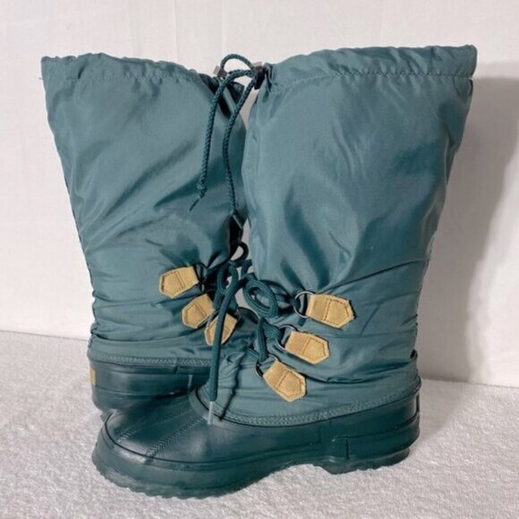 Vintage Sorel Snowlion Green Mid Calf Insulated Winter Boots Snow Boots 8 - Picture 11 of 15